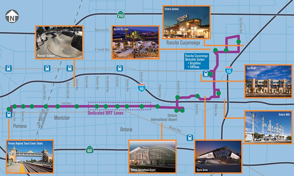 SBCTA West Valley Connector BRT Map